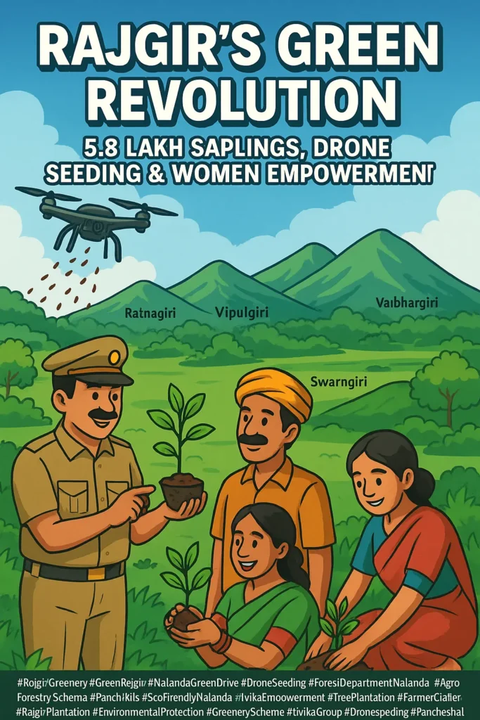 Rajgir's Green Revolution: 5.8 Lakh Saplings, Drone Seeding & Women Empowerment 🌱